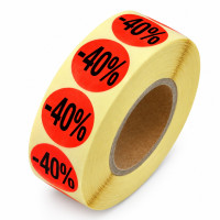 Rollenhaftetiketten 23 MM rund bedruckt 20 %