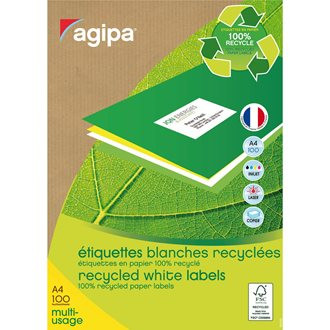 agipa Recycling Vielzweck-Etiketten, 105 x 148,5 mm, weiß